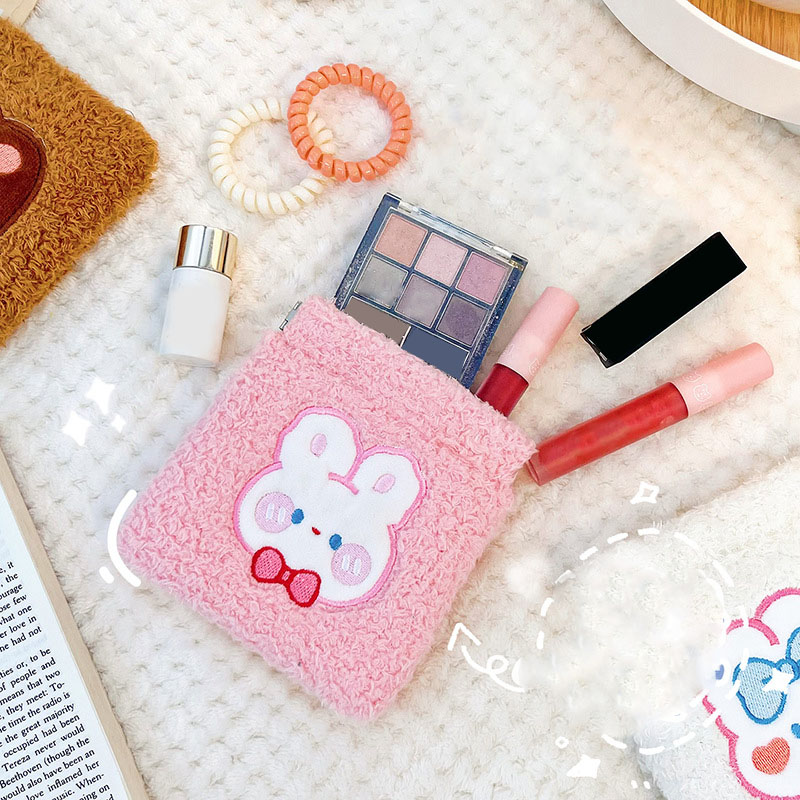 2024 Kawaii Shrapnel Small Cosmetic Bag Plush Storage Bag Cute Women Girl Lipstick Make Up Holder Bag Pouch for Gift Girl