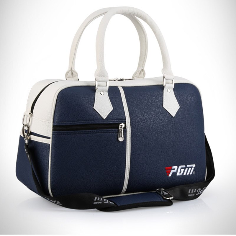 Sacca da golf maschio femmina borsa da golf abbigliamento scarpe borse in PU impermeabili a doppio strato di grande capacità e T8: buio blu