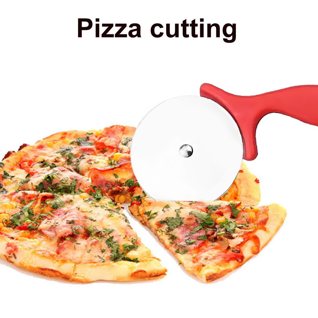Stainless Steel Roller Type Pizza Cutter Bread Pies Wheels Rotary Cake Cut Cooking Tool