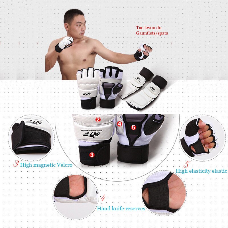 Kids Adults Pro Taekwondo Gloves Sparring Hand Foot Protector Cover Boxing Gloves Karate Martial Arts Brace Protection A
