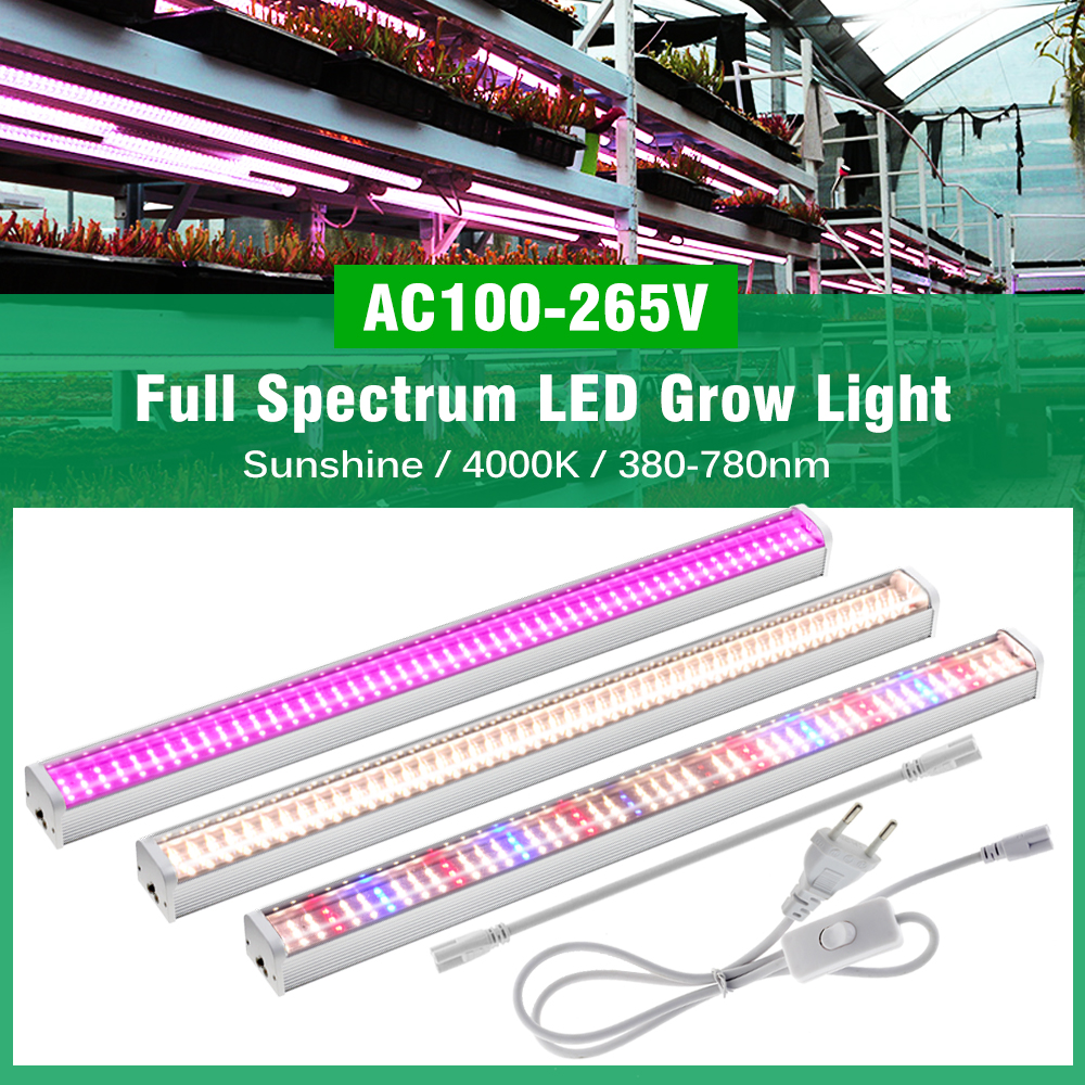 Luz LED de cultivo de espectro completo para plantas de invernadero 4000K AC100V 265V IP65 resistente al agua para flores vegetales