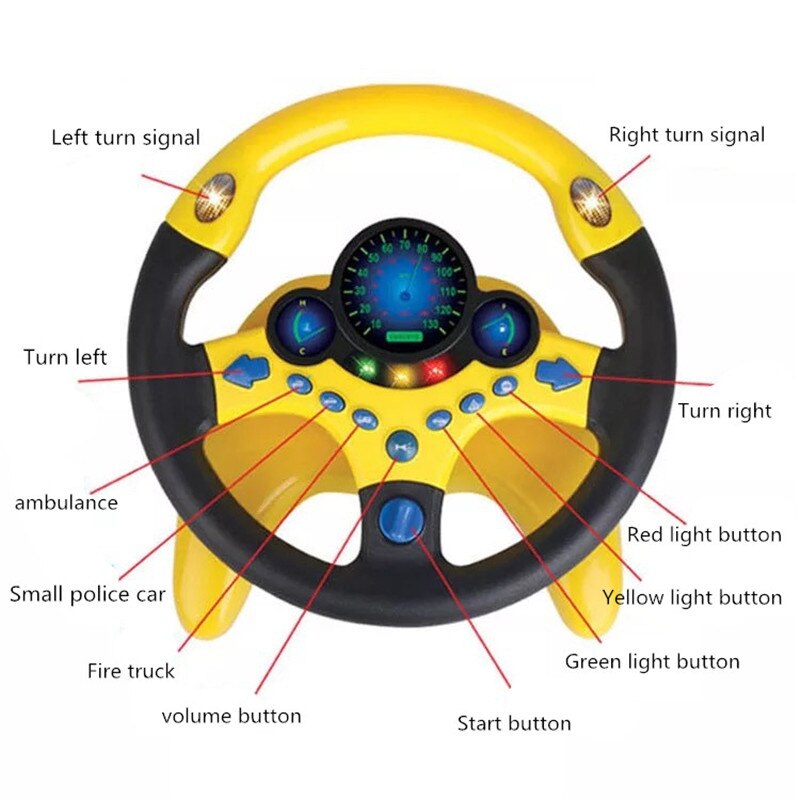 Volant copilote pour enfant, jouet éducatif pour bébé, Simulation du son et de la lumière, jouet de direction, voiture pour enfant en âge préscolaire,
