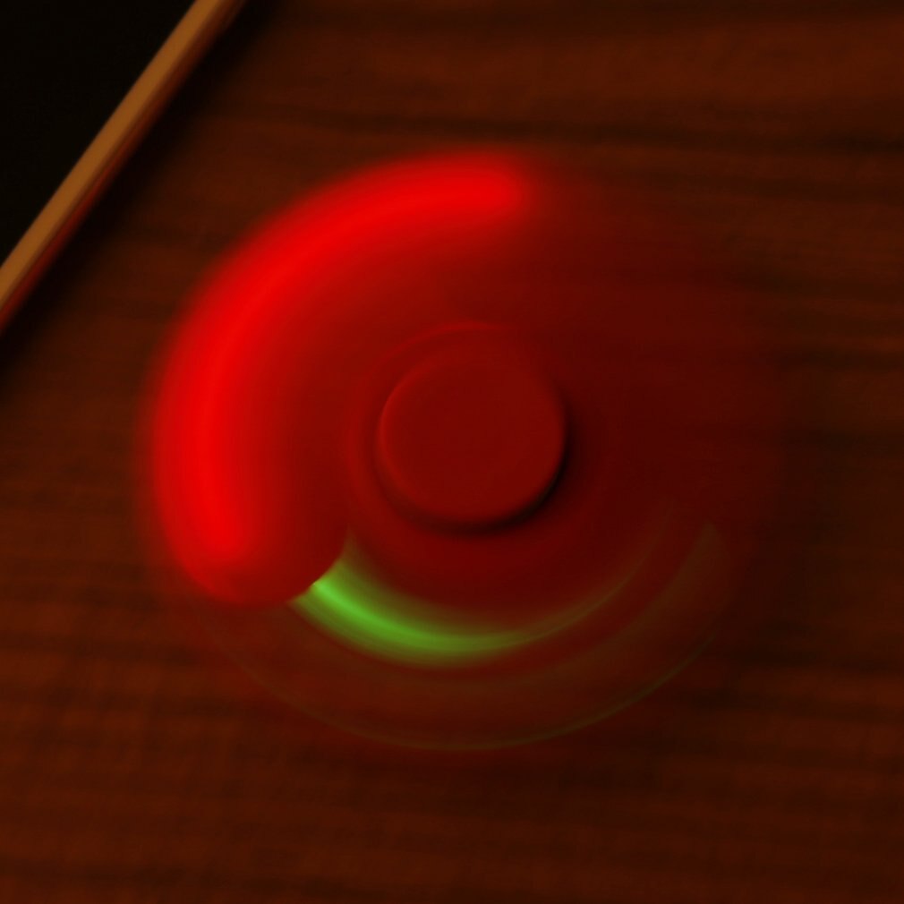 LED Colorful Triangle Flash Hand Spinner For ADHD Stress Out Autism Relief Rotation Long Time Plaything Spin Toy