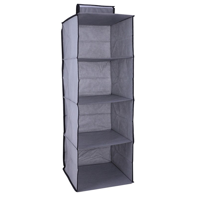 4 Tier Hanging Wardrobe Organizer Clothes Storage Home Storage Tool hanging organiser accessory for your wardrobe: Gray