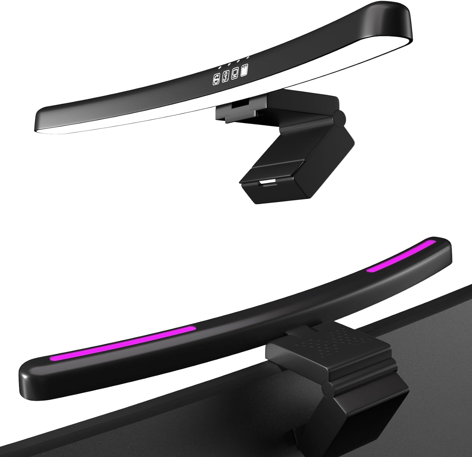 Gebogene Monitor-lichtleiste mit rgb-hintergrundbeleuchtung, augenschonende berühren-atmosphärenbeleuchtung für computerbildschirme zur dekoration von Spielen-räumen