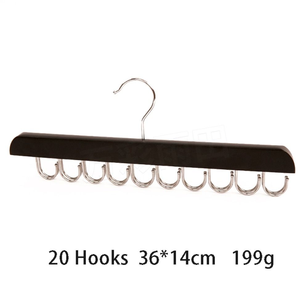 Stevig Houten 14/16/20 Haken Riemrek Multifunctioneel Draaibaar Antislip Opbergrek Tie Tank Tops Ruimtebesparende Riemhanger: Licht Groen