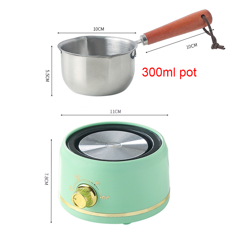 Mini Electric Stove Thermostatic heating furnace Tea warmer Coffee Milk Heater Wax/Chocolate melting Machine Stainless steel Pot: Yellow / AU