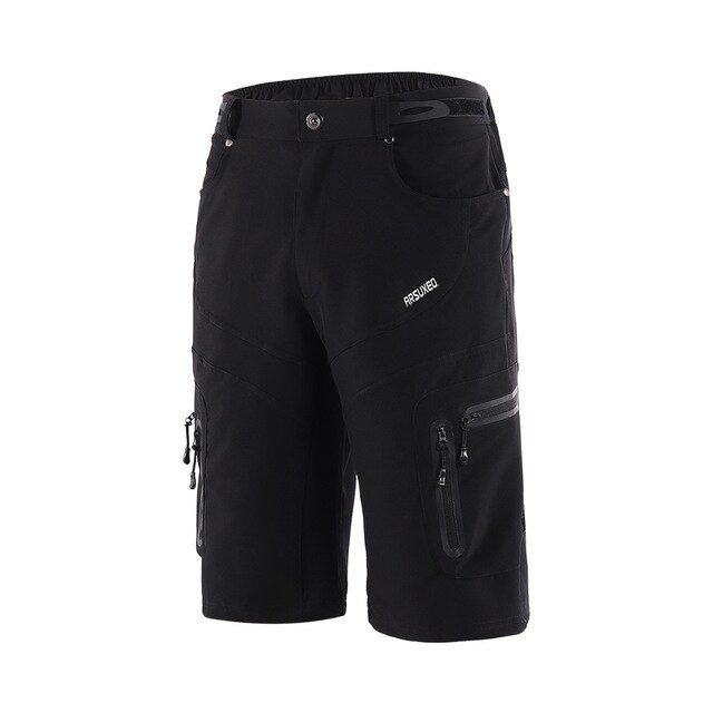 ARSUXEO Herren Sommer schnell trocken Wandern kurze Hose draussen Sport Atmungsaktive Kurze Hosen Wandern Camping bergab MTB Fahrrad kurze Hose: Schwarz / S