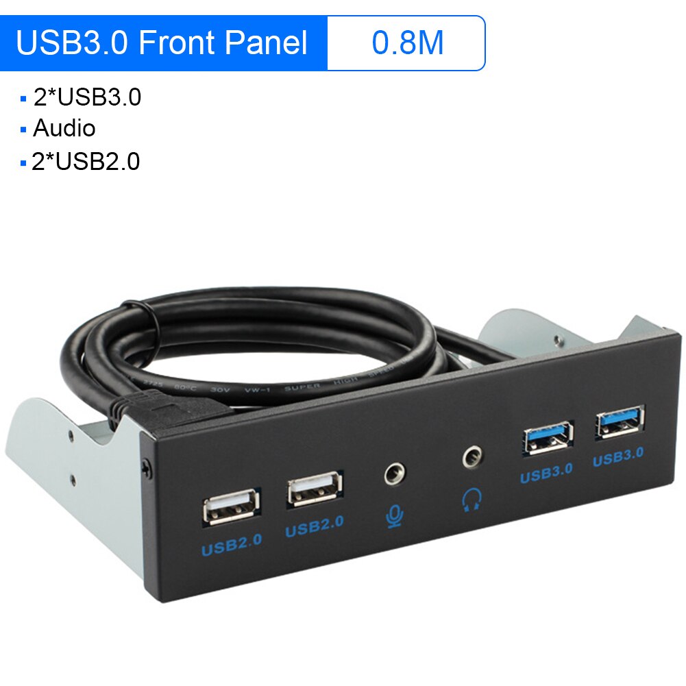 5.25 " pc stationära chassi frontpanel usb hub-kontakt adapter 2 usb 3.0 portar och 2 usb 2.0 portar för datorfodral cd drive pan
