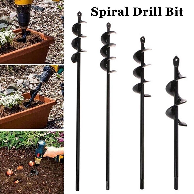 Kulstofstål plantemaskine havesnegl spiral bor blomst plante hul grave bore gård havearbejde strøelse plante værktøj