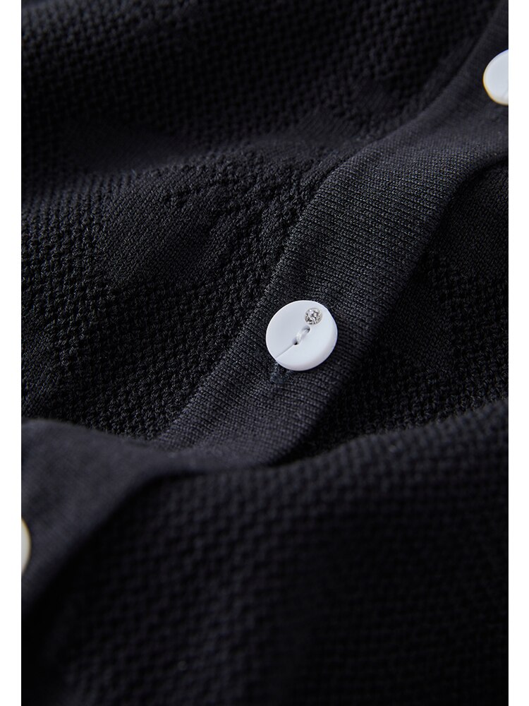 Dushu Iets Vet Lady Ronde Hals Volledige Regelmatige Mouwen Zwarte Vesten Eenvoudige Single-Breasted Gebreide Vest Office Lady Solid