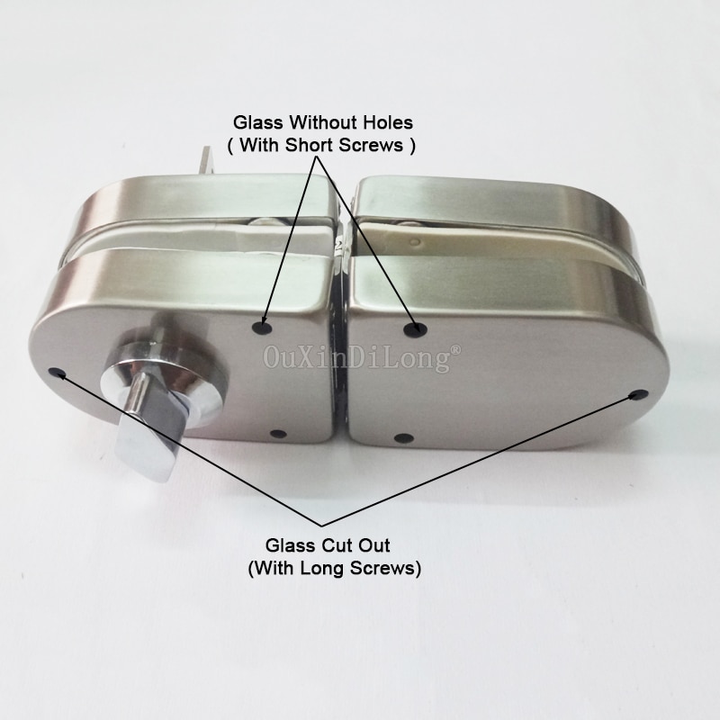 Sliding Central Glass Door Lock,stainless steel,No need to open holes,Bidirectional unlock,Frameless glass door CP397