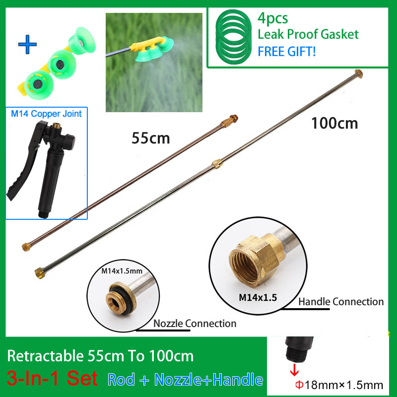 3In1 Edelstahl 1m Versenkbare Spritzstab Kupfer Stecker Outdoor Garten Spritzen Für Elektrische Hand Sprayer Zubehör: Orange