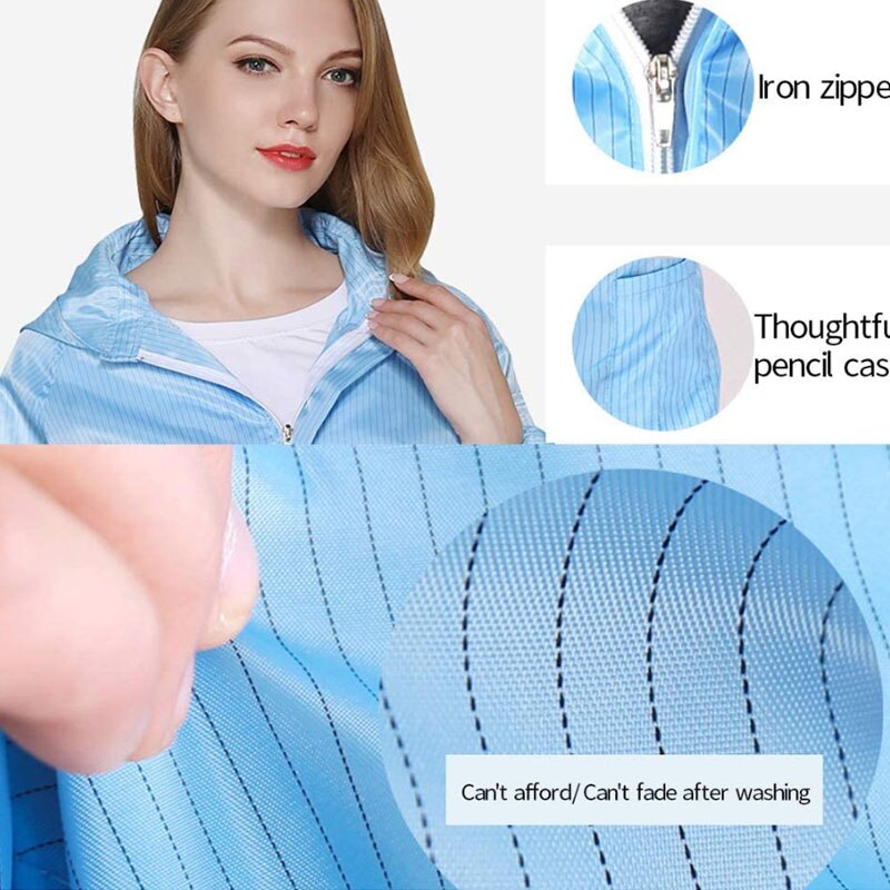 Herbruikbare Overall Voor Vrouwen Meisjes Beschermende Kleding Met Kap Isolatie Pak Met Rits Anti-Statische Lab Overall Werkkleding
