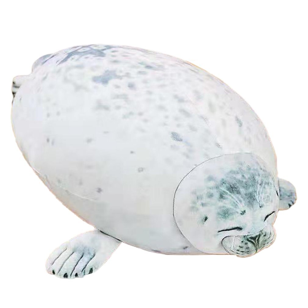 Angry Blob Seal Kussen Chubby 3D Zee Leeuw Pop Pluche Speelgoed Baby Slapen Kussen Voor Jongens Meisjes: WHITE