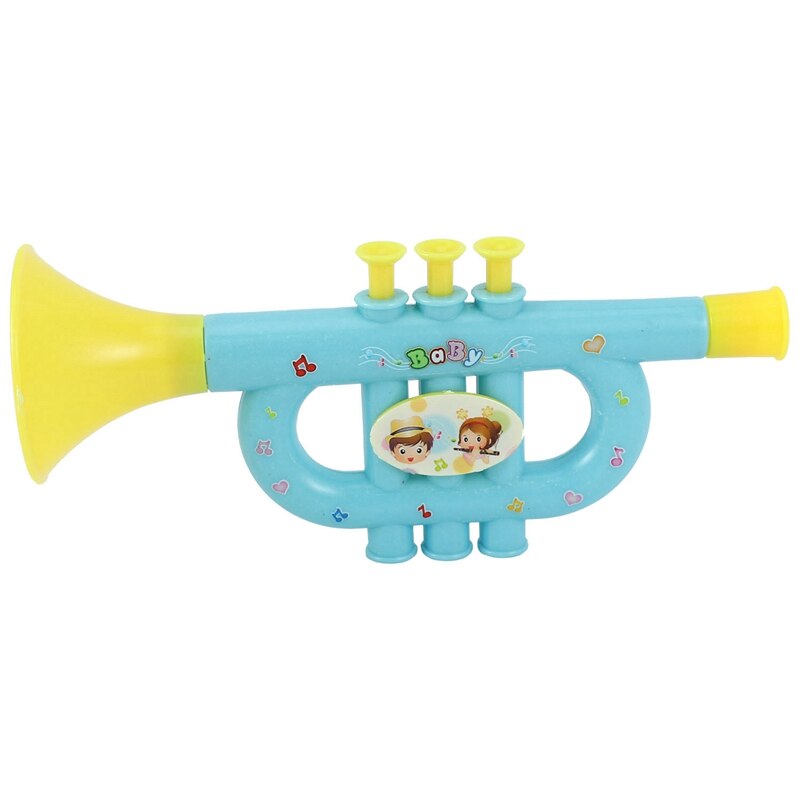 Farverige børns blærbare trompet trompet instrument musikalsk legetøj løb farvemønster: Default Title