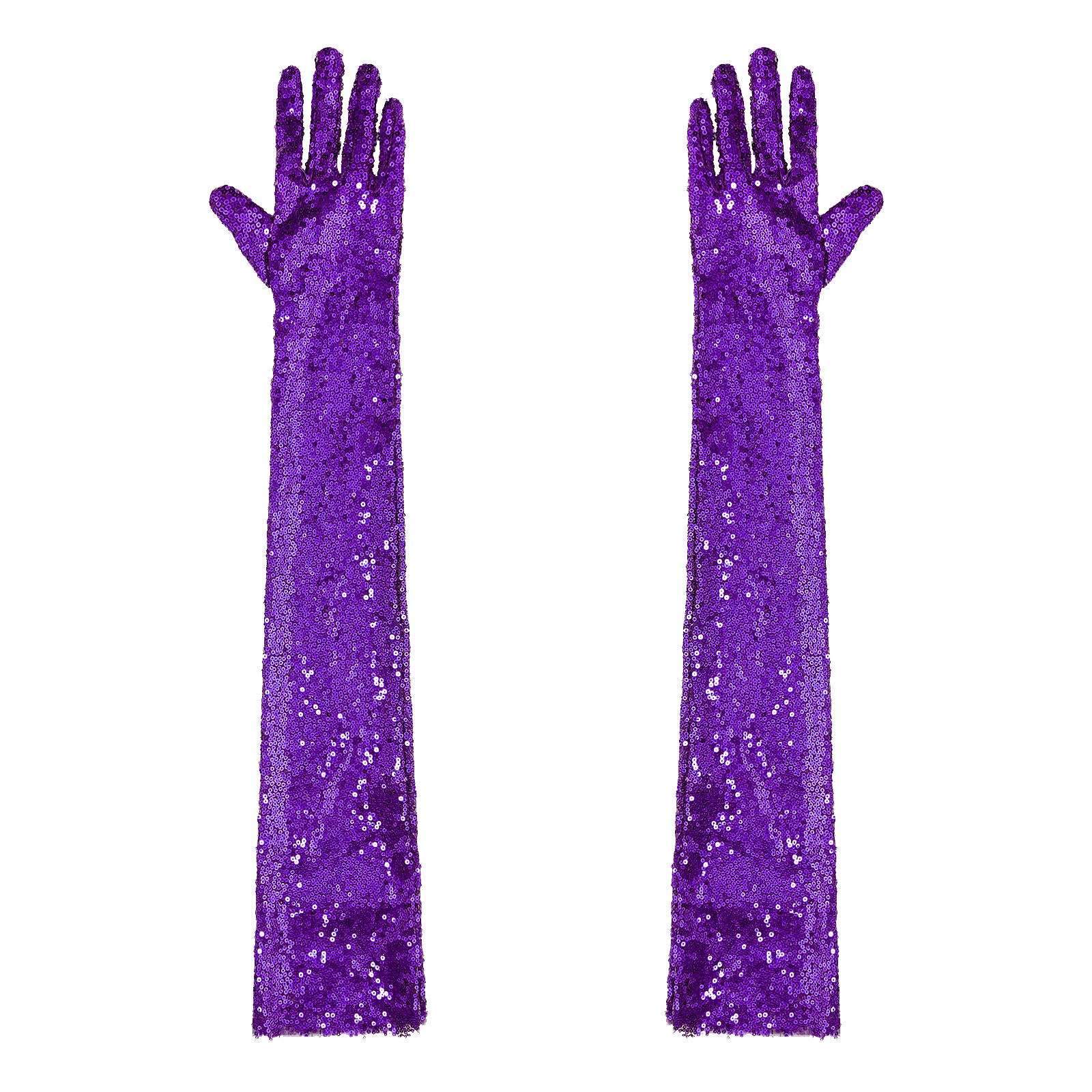 Damen 1920er Jahre lange Handschuhe Oper Finger Ellenbogen Länge lange Handschuhe glänzende Pailletten Mesh lange Handschuhe Rave Fäustlinge Ellenbogen Länge Vintage: Orange