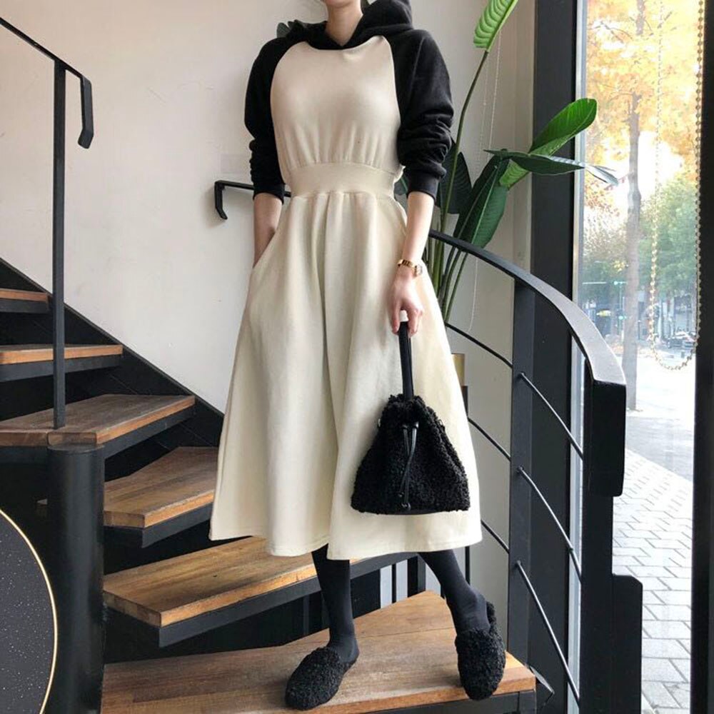 Sisjuly Women Dress Winter Hoodie Dress Casual – Grandado