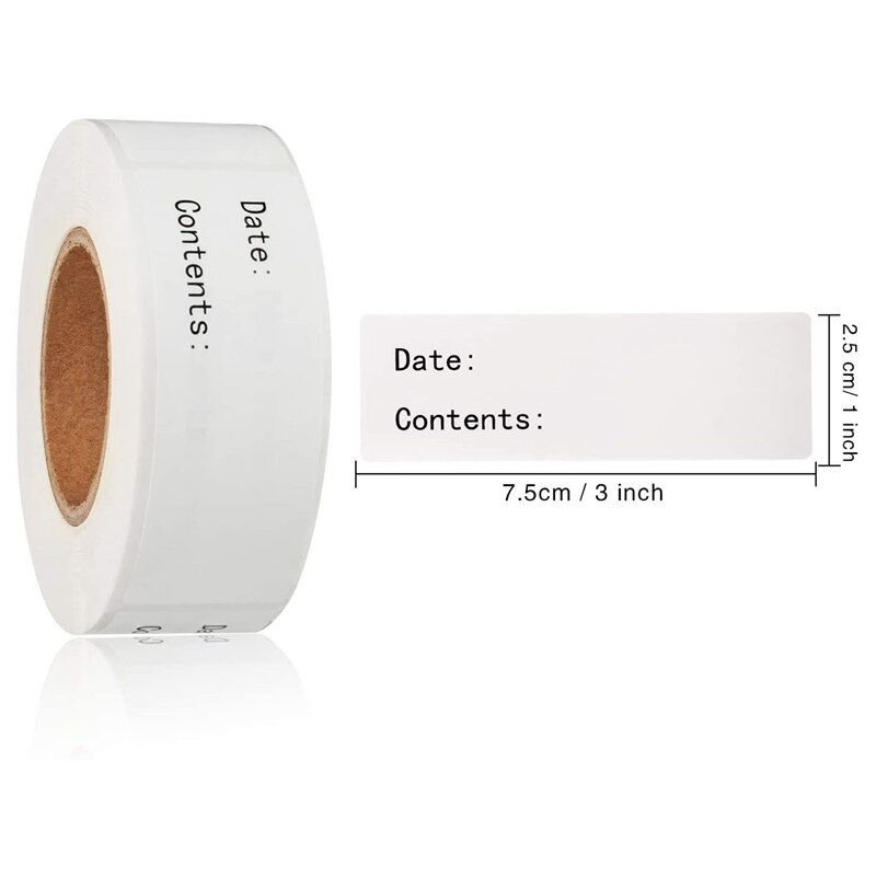 Verwijderbare vriezeretiketten 1 x 3 inch voedselbewaarstickers koelkast vriezer papieren etiketten