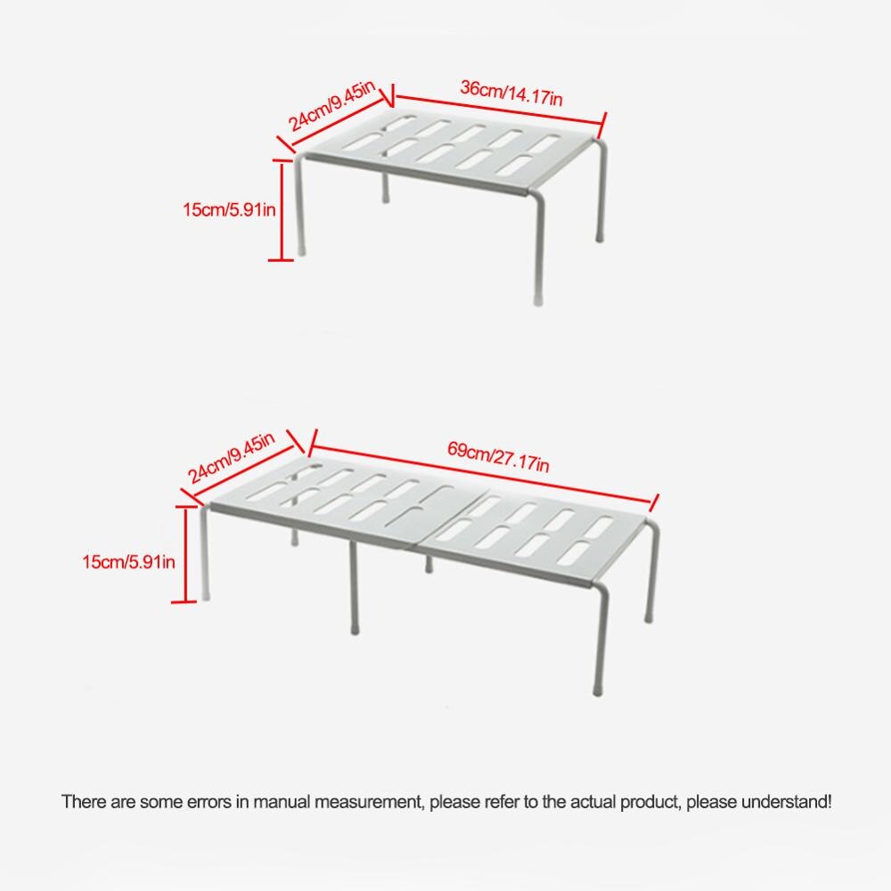 Retractable Shelf Stackable Sliding Rack Organizer Shelfs Kitchen Iron Storage Rack For Cabinets Tableware Countertops For Home