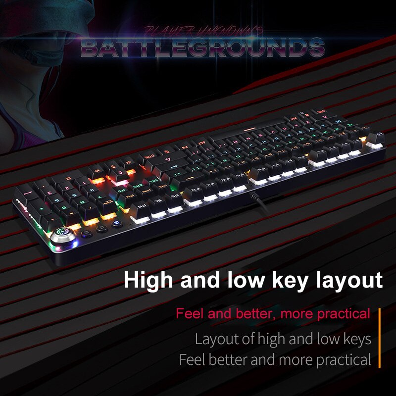 104 Keys USB Wired Gaming Keyboard Mechanical Keyboard Ultra-slim Wired Illuminated Gaming Keyboard For Windows