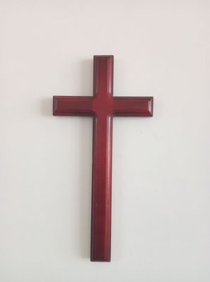 Croix chrétienne en bois massif croix en bois décoration de la maison suspendus main murale 31 cm