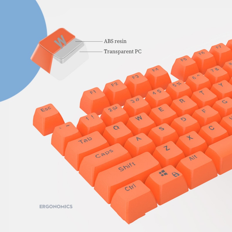 108pcs SA Spherical ABS Keycap For Mechanical Gaming Keyboard Double Color Injection Blg Font For Blue/Red/Brown/Black Switch