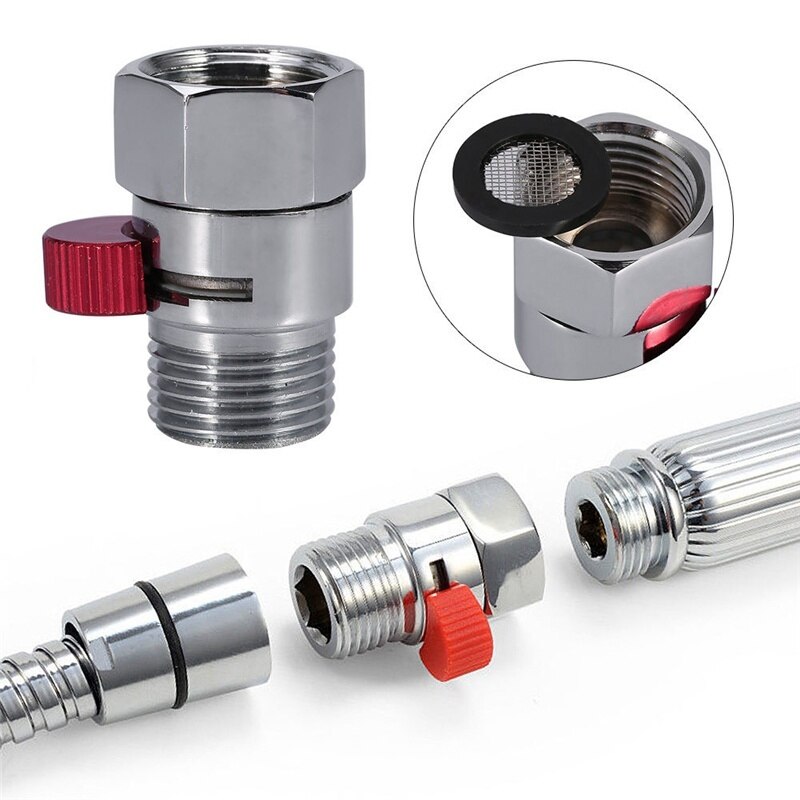 Bathroom Shower Brass Junction Water Flow Control Valve Straight-through Shut-off Angle Valve Bath Water Tap Accessory