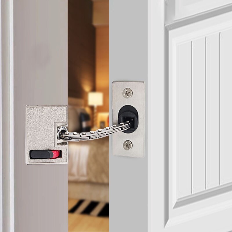 Porte d'hôtel, chaîne de sécurité cachée, bouton antivol Invisible, boulon de porte, fourrure