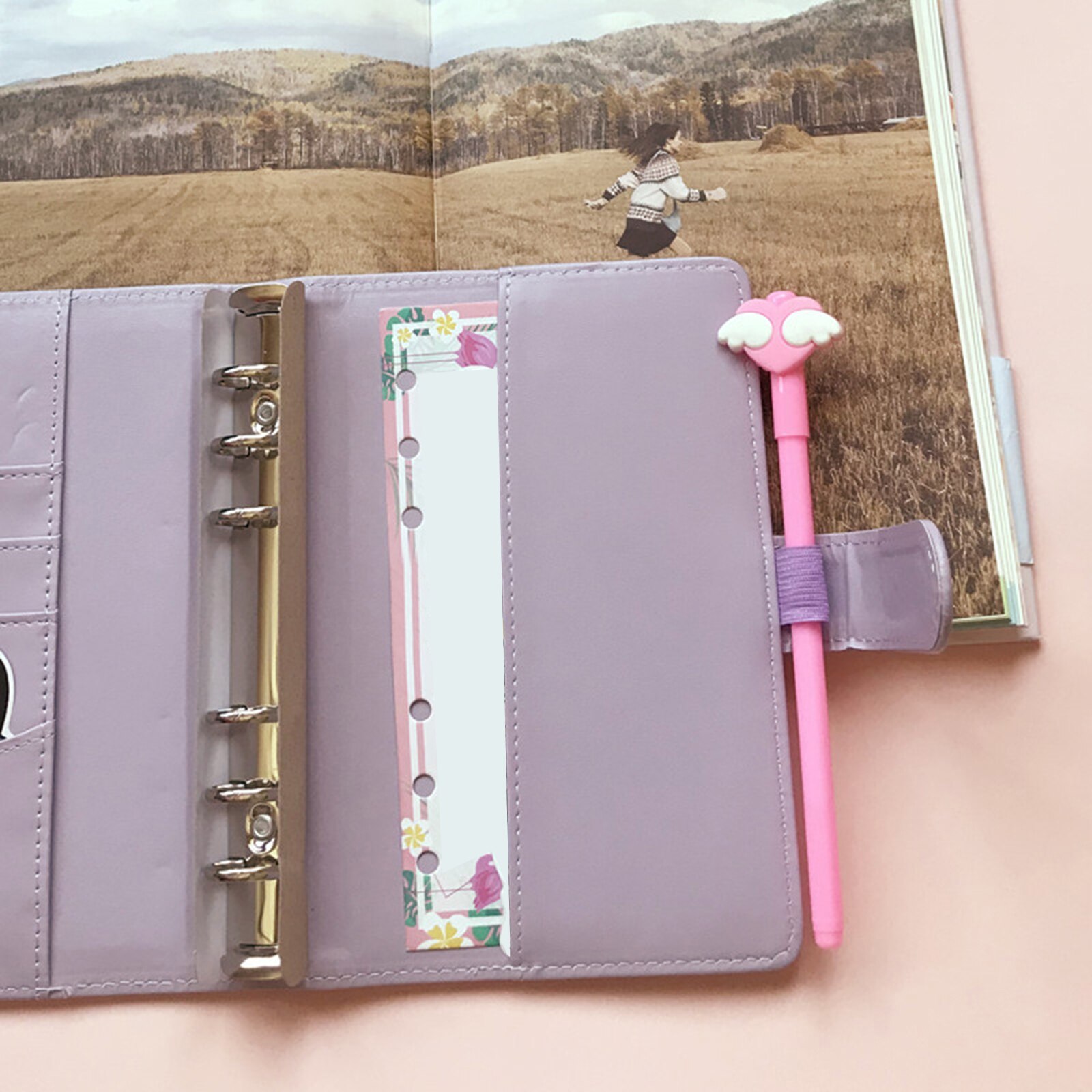 Leather Notebook Cover Notebook Hard Cover Notebook Binder Paper Journal PU Planner Binder Diary with A6 filled PU Leather Cover