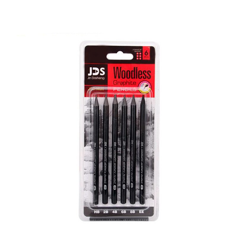 3 stk /6 stk trækul blyant professionel kunst tegning tegning maleri blød / medium / hård træløs grafit blyantsæt: 6 stk