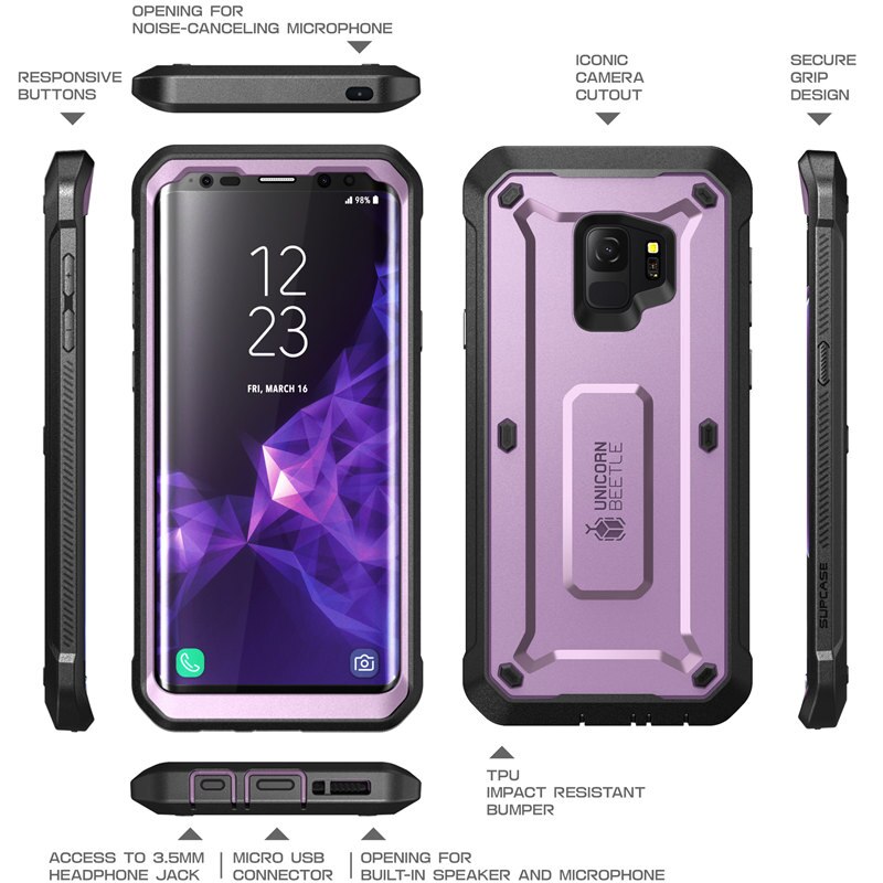 SUPCASE Per Samsung S9 Caso UB Pro di Tutto il Corpo Robusto Coperchio Della Custodia per Armi con Built-in Protezione Dello Schermo per Samsung Galaxy S9