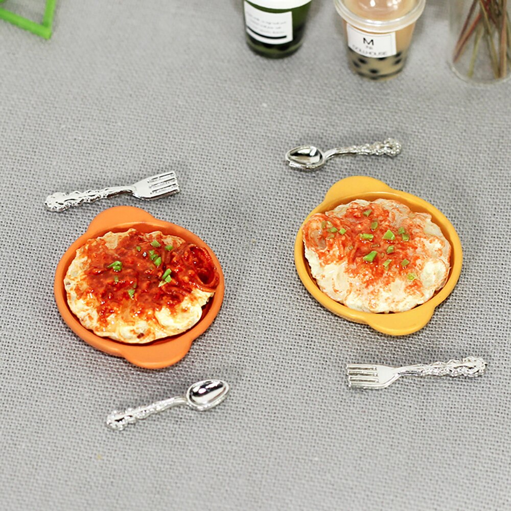 1pcs 1/12 Dollhouse Miniature Accessories Mini Scallion Noodles With Meat Sauce Food Model Simulation Toys for Doll House Decor