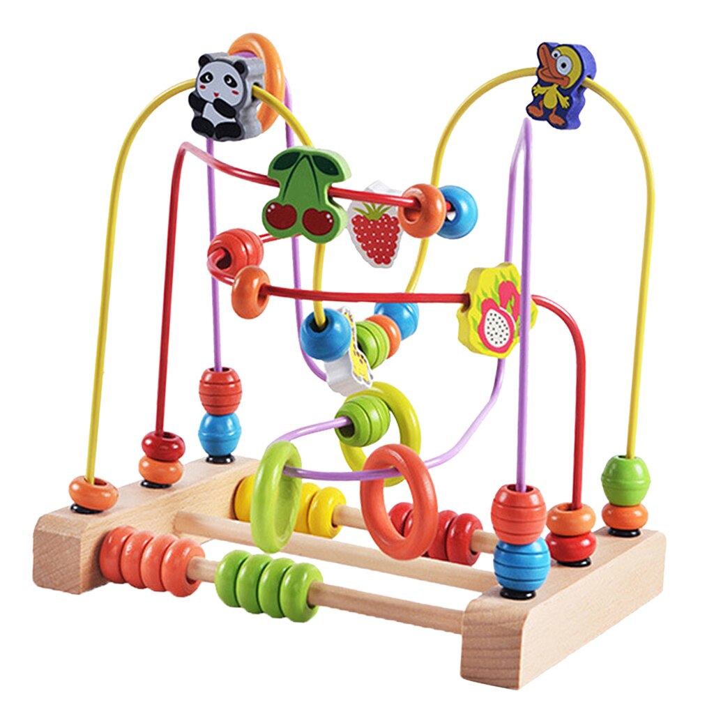 Wooden Educational Toy for Kids Toddler - Bead Maze Game Activity Center Fun