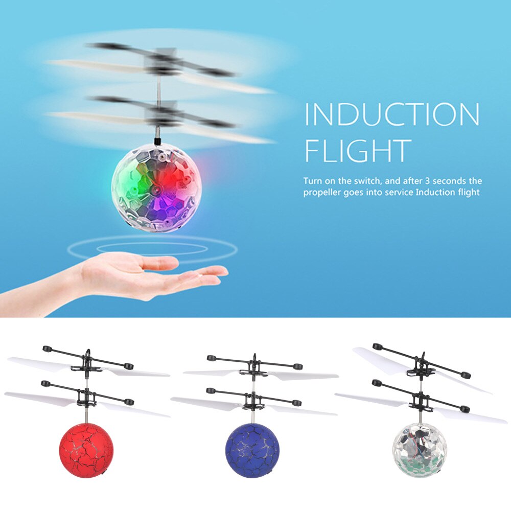 Colorful Shinning LED RC Induction Aircraft Flying Ball Luminous Flight Balls Electronic Infrared Remote Control Toys for Kids