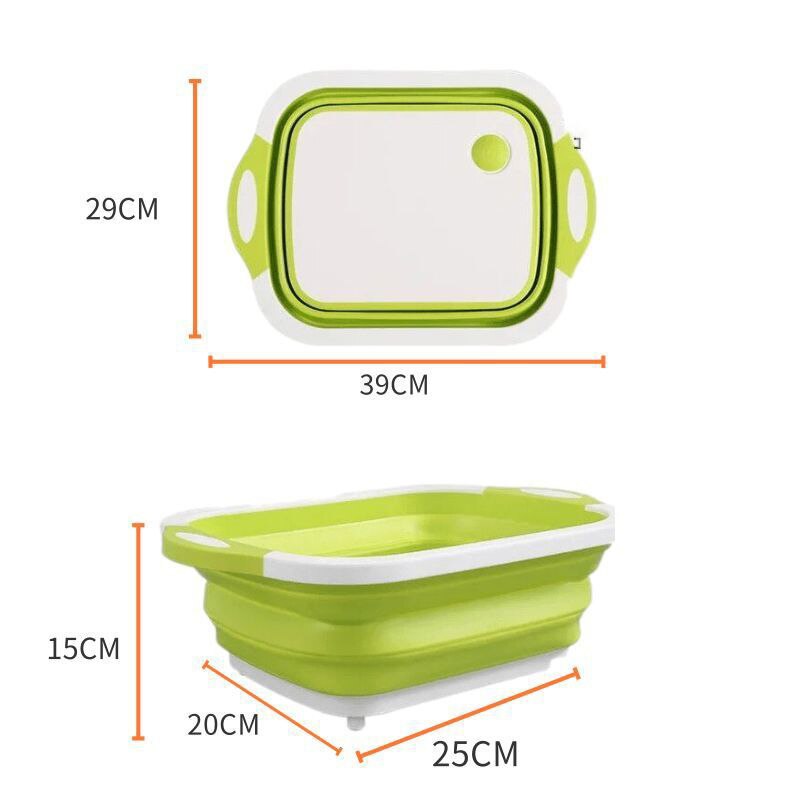 Multifunctionele Snijplank Keuken Benodigdheden Vouwen Gootsteen Groenten Fruitmand Wasbaar Keuken Organizer: Licht Groen