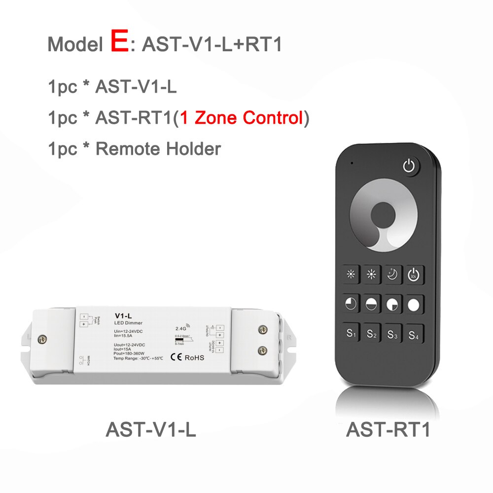 12V Led Dimmer Wifi Pwm Rf 2.4G Wireless Touch Remote Dc 24V 12V Smart Wifi dimmer Controller Voor Enkele Kleur Led Strip: Model E