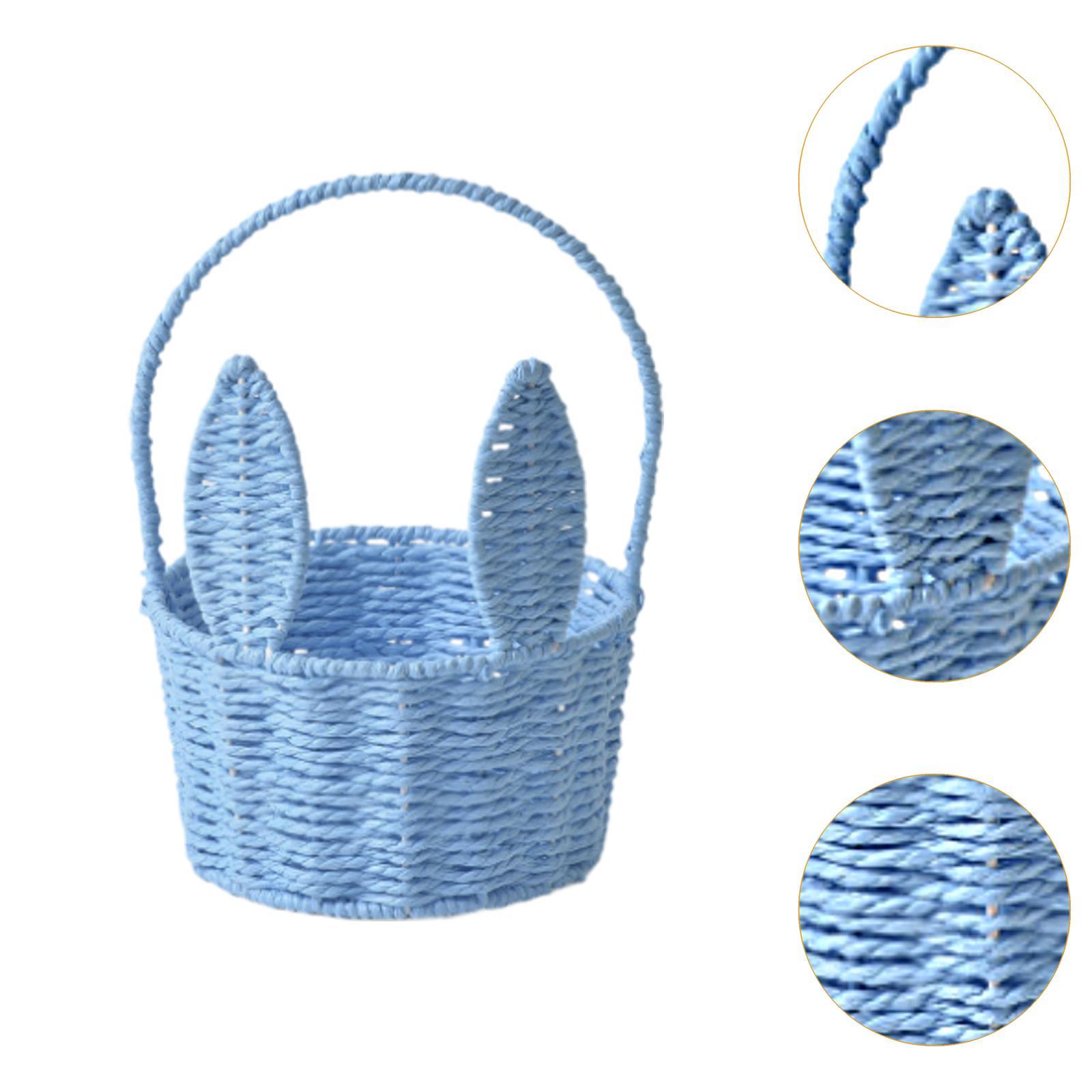 Cesta de conejito de Pascua, organizador de artículos diversos, cesta de flores tejida, cesta de Picnic, cesta de Pascua para el hogar, jardín, , Camping, cocina