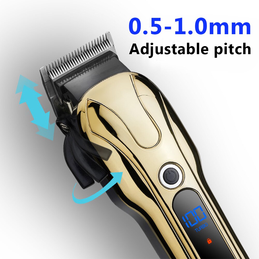 Professionelle Barber Haar Clipper Haar Trimmer Für Männer LCD Wiederaufladbare Haar Schneiden Maschine Elektrische Bart Trimmer Rasierer Kit