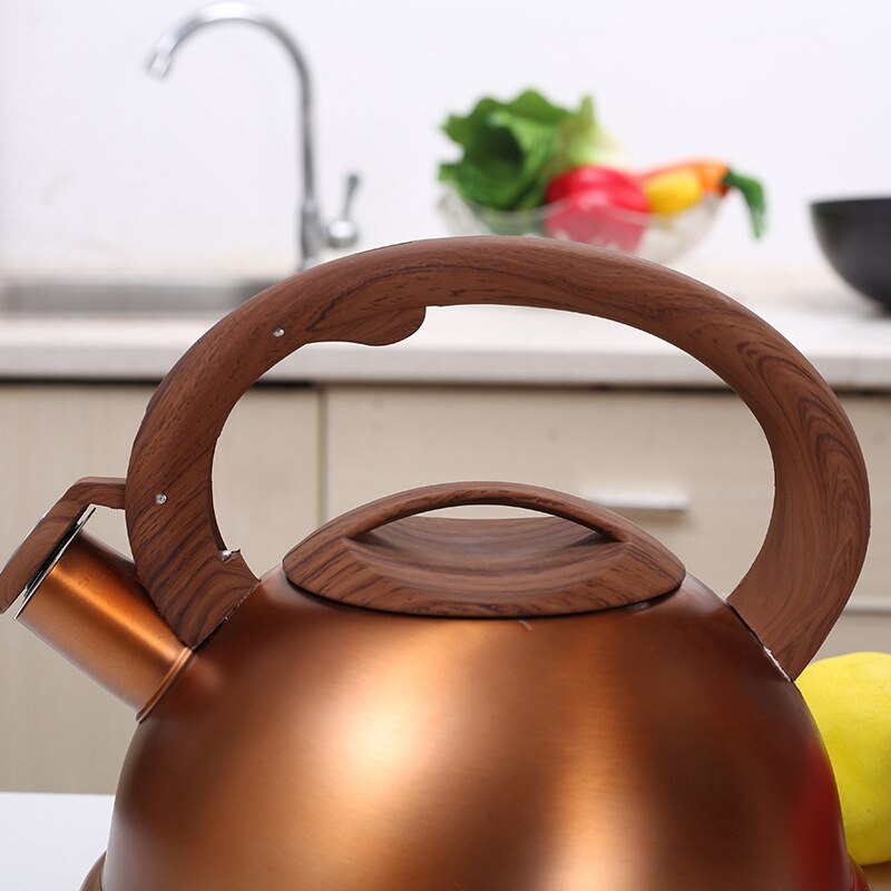 3L Tea Kettle for Stove Top Stainless Steel Wide Base Tea Kettle Stovetop Whistling Tea Kettle with Stay Cool Handle