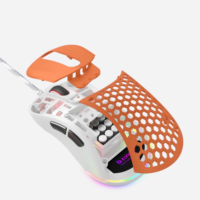 Diy Gamer Mod Lichtgewicht Vervangbare Modulaire Muis Shell Voor Infinity Een Serie Oranje Groen Rood Kleuraanpassing Kit