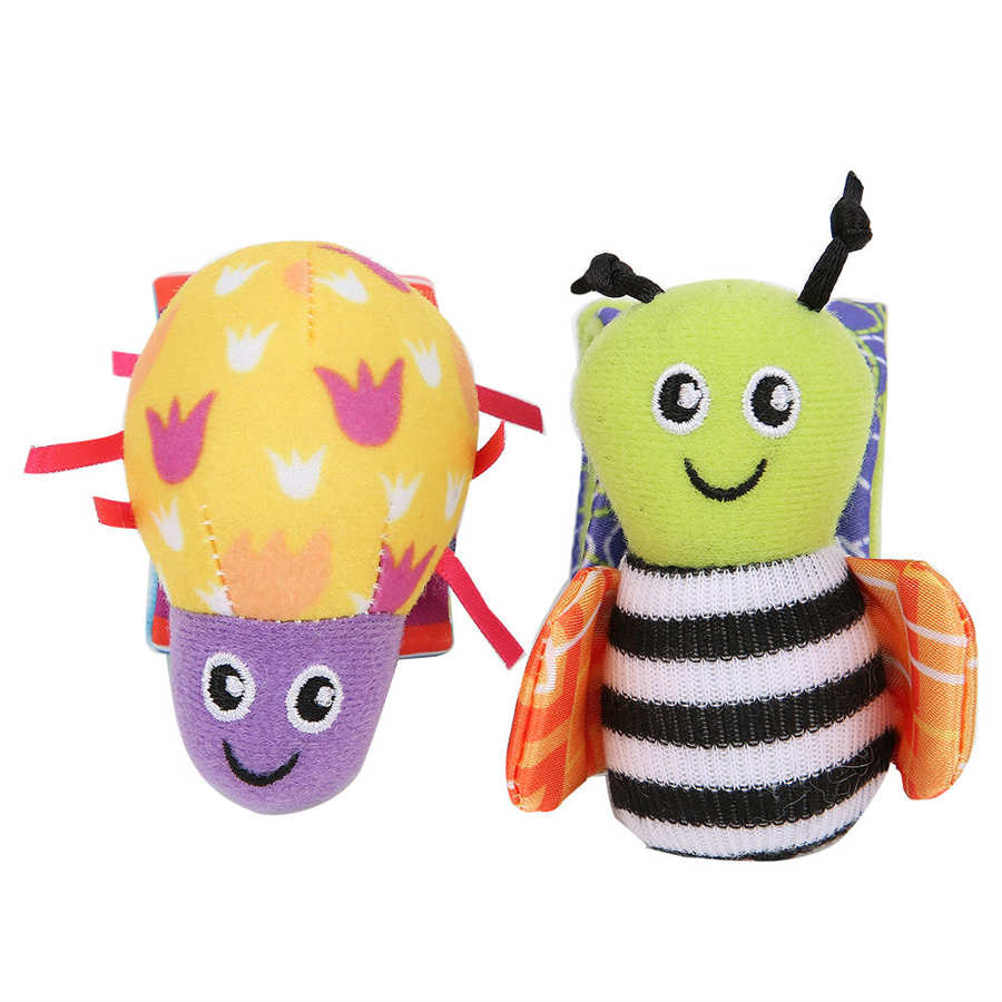 4 Stuks Baby Sokken Speelgoed Schattige Dieren Zachte Sok Opknoping Speelgoed Baby Baby Pols Rammelaars En Foot Finders Perfect voor 0-2 Maanden