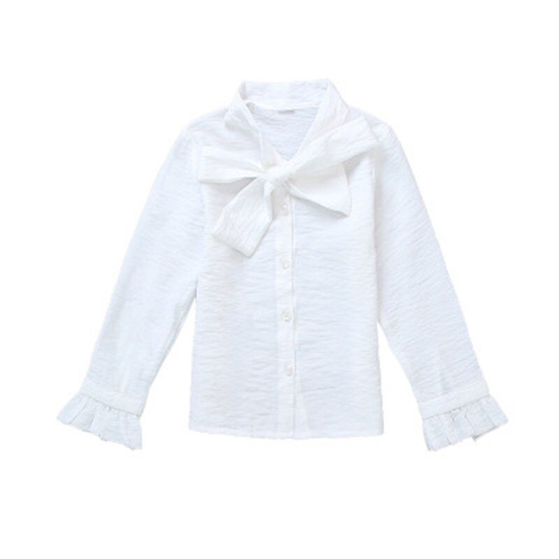 Kinderblouse voor meisjes wit overhemd strik kleding tienershirts kinderkleding schooluniform 4 5 6 7 8 9 10 11 12 jaar