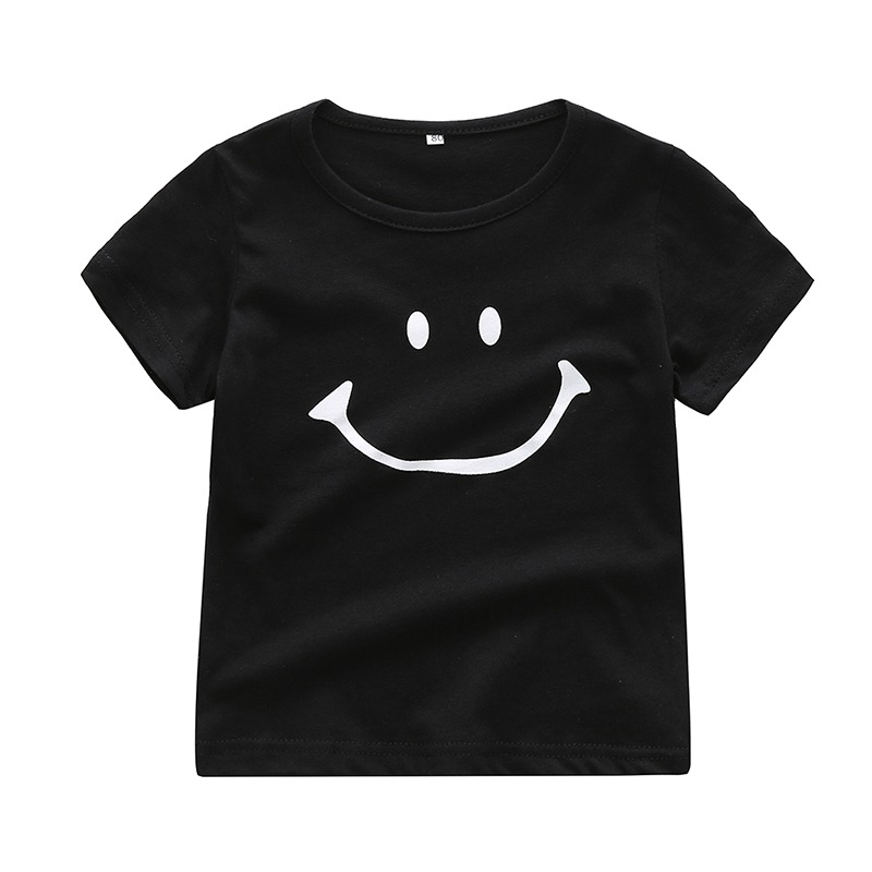 Zomer Baby Meisje Jongen Korte Mouw T-Shirts Voor Kids Smile Gedrukt Tops Tees Shirts Casual Blouse