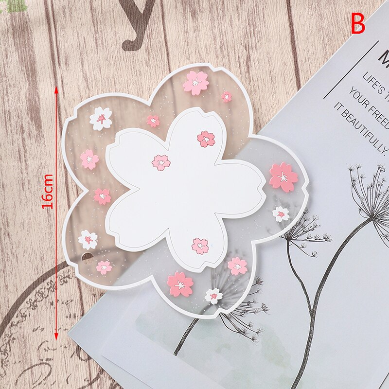 Estera de mesa de aislamiento térmico de flor de cerezo, alfombrilla antideslizante para taza de té, Oficina familiar: B