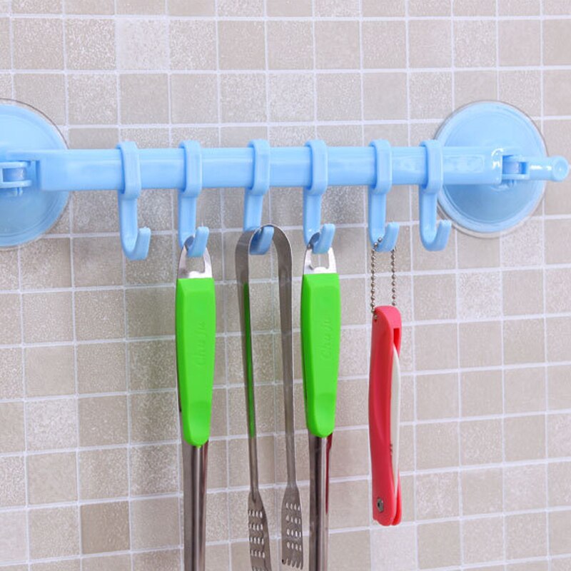 Verstelbare Haak Rack Dubbele Zuignap Handdoekenrek Keuken Opknoping Rack Haak Houders Slot Type Sucker Haak Badkamer Handdoekenrek