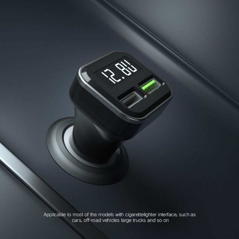 Schnelllade-autoladegerät mit 3.0 usb-anschlüssen und led-spannungs- und stromanzeige für iphone und htc