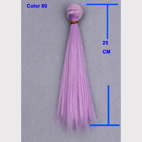 25 Cm Natural Color Heat Resistand High Temperature Doll Wigs Straight Thick Hair for 1/3 1/4 1/6 Bjd Fabric Art Doll Hair: Color 60