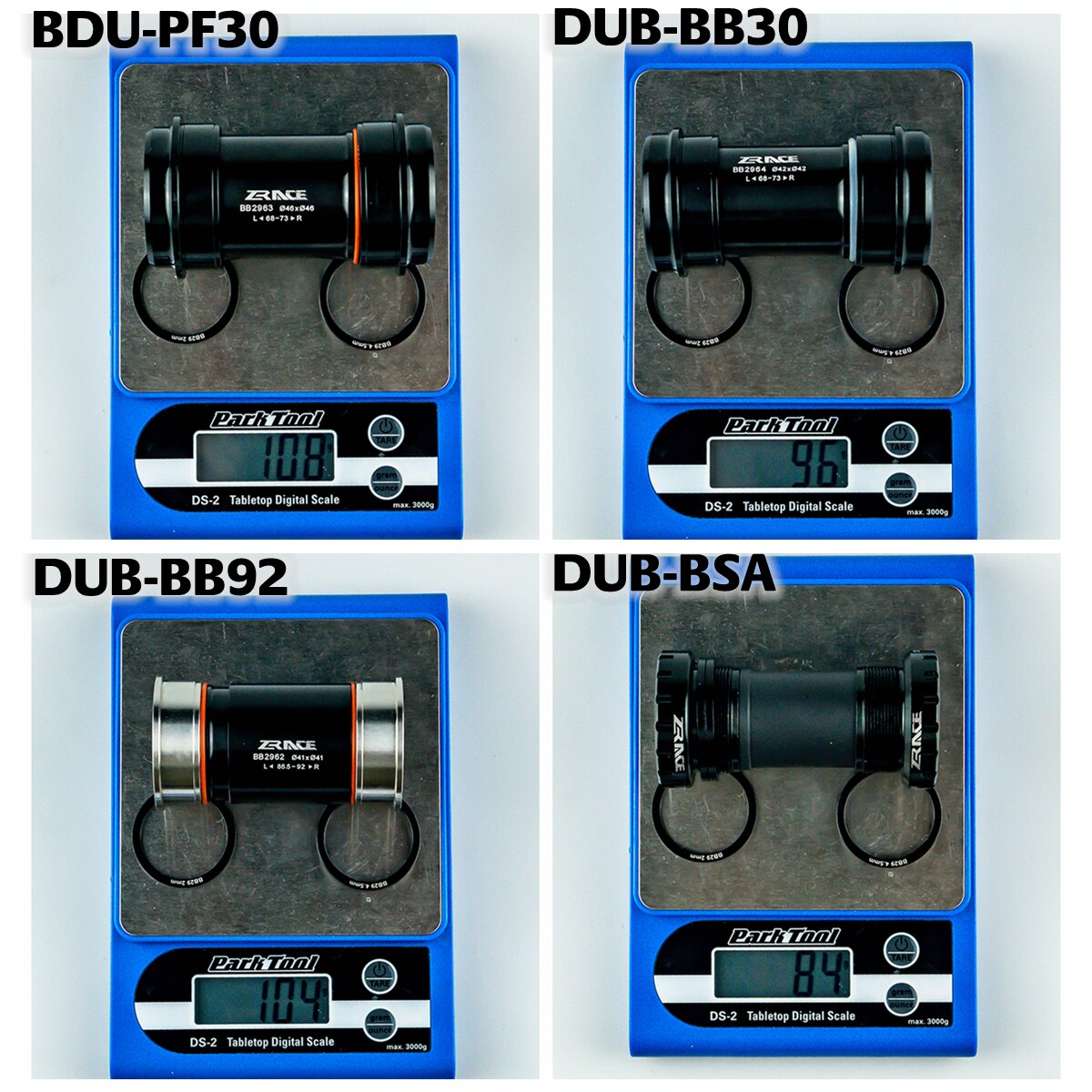 ZRACE DUB soporte inferior, para SRAM MTB/manivela de carretera, BSA, BB92, PF30, BB30,68/73mm 92mm Compatible con herramientas tradicionales
