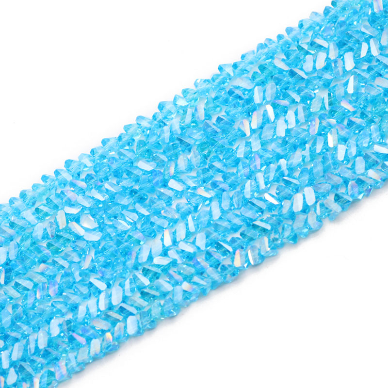 Cuentas de cristal austriaco triangulares de tetraedro, cuentas sueltas de vidrio para fabricación de pulseras de joyería, accesorios de bricolaje, , 6mm, 90 piezas: Blanco